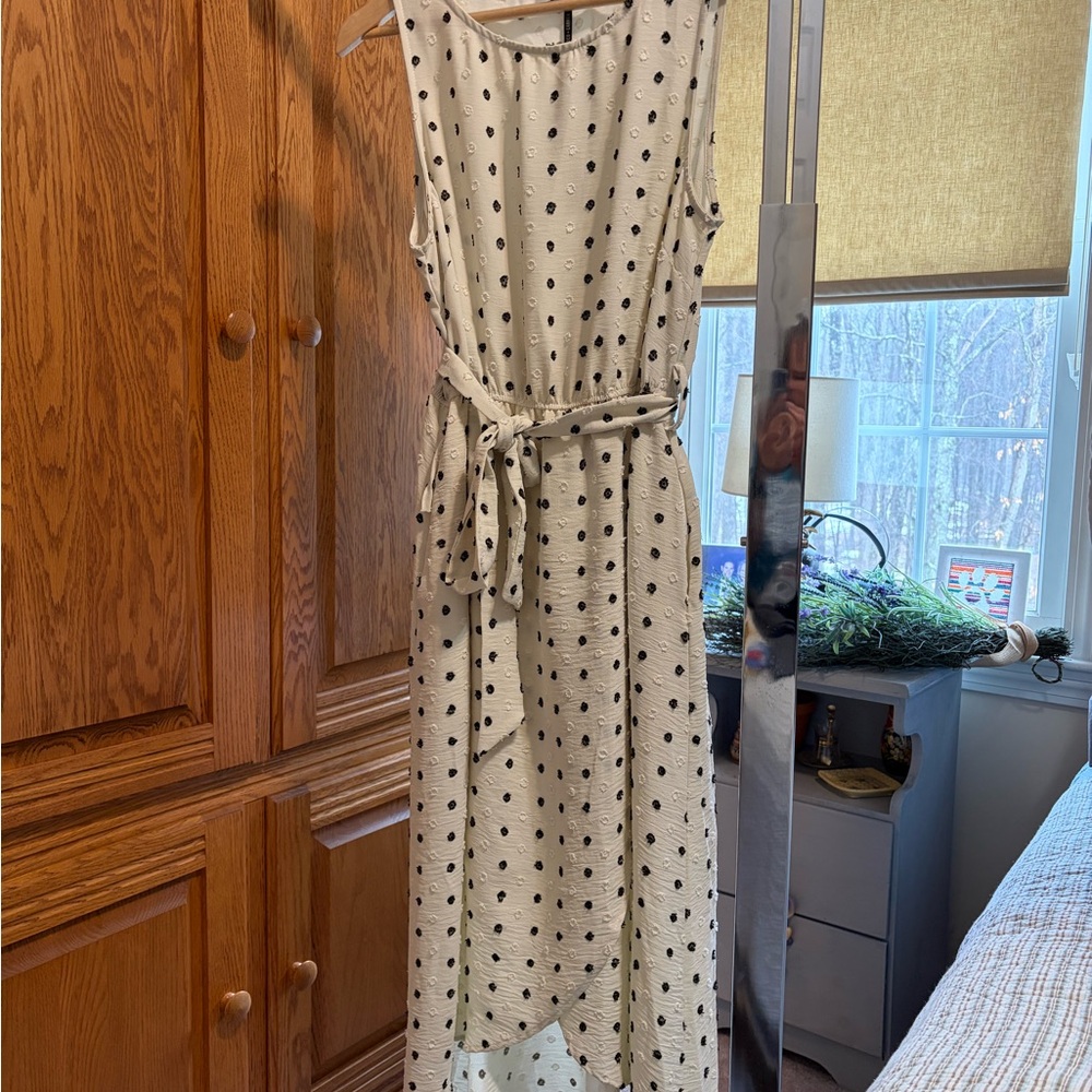 Coco + Carmen Cream Maxi Dress with Black Polka Dots